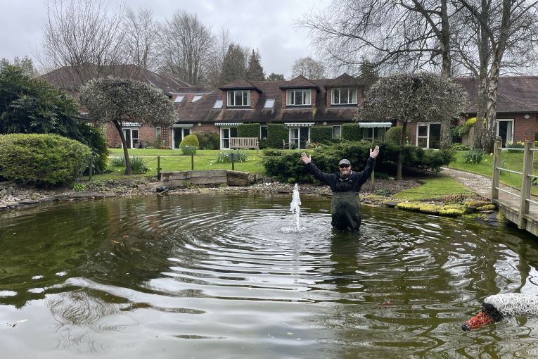 A splash of dedication - keeping our gardens beautiful whatever the weather